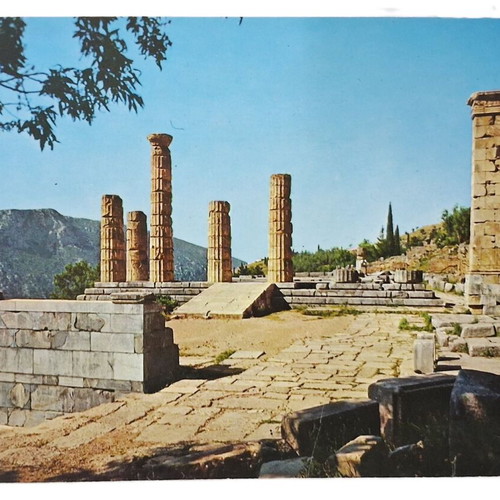Vintage postcard Temple of Apollo Delphi like new