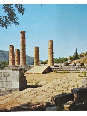 Vintage postcard Temple of Apollo Delphi like new
