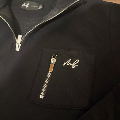 MB Collection sweatshirt size S like new, black/khaki/white with zipper and pocket