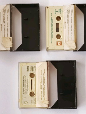 Three used Greek pop music cassettes from the 80s