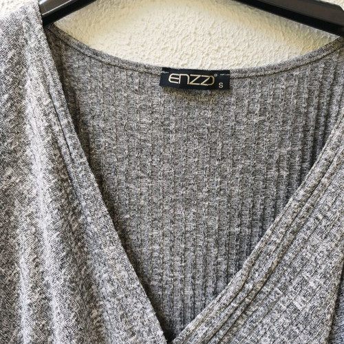 Enzzo Small dress like new, grey wrap design with metal detail