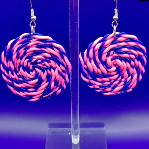 Handmade polymer clay dangle earrings new with stainless steel fasteners