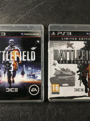 Battlefield 2 and 3 PS3 games used, PAL, no manual, pack
