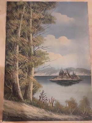 Mediterranean landscape painting set