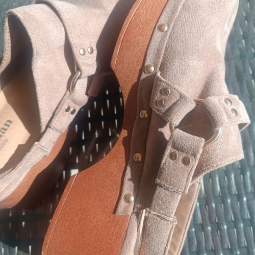 Stephan Paris suede clogs platforms size 38, beige taupe
