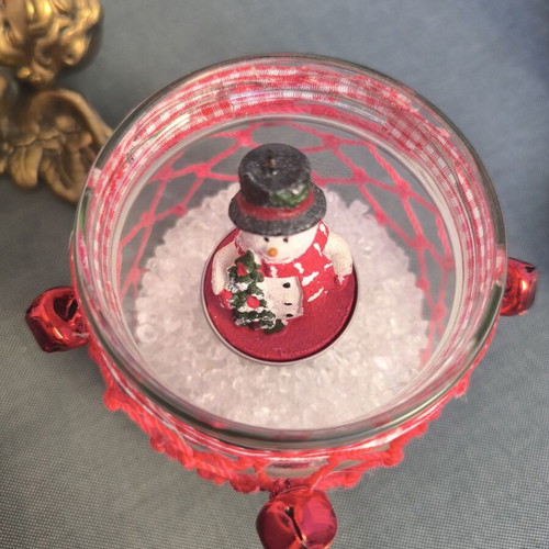 Christmas decoration set used, 5 pieces with candle holders