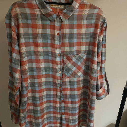 Pop Air checked shirt XL new, 100% cotton