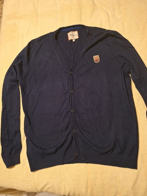 Pepe Jeans men's cardigan used, knitted with buttons, blue, XL