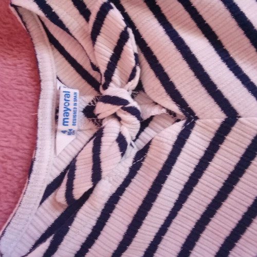 Mayoral striped dress for 4 years like new with bow and nice back cut