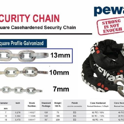 1/2" inch safety chain lock with padlock Inviolable