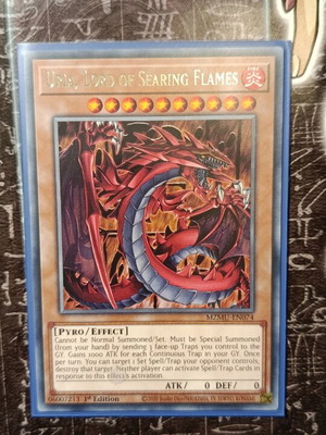 Uria Lord of Searing Flames card like new with Ultra Pro sleeve