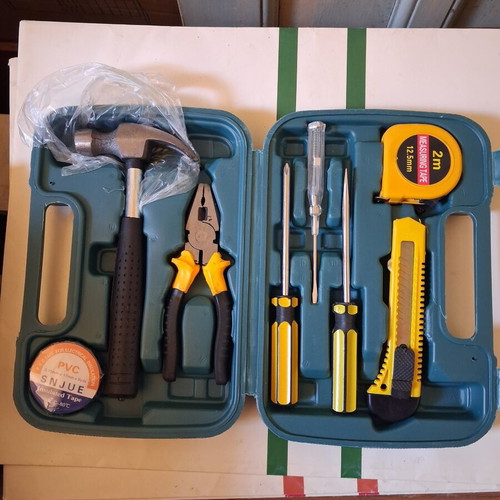 Tool set in plastic carrying case new