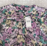 Mango floral shirt new, size XS, black and purple