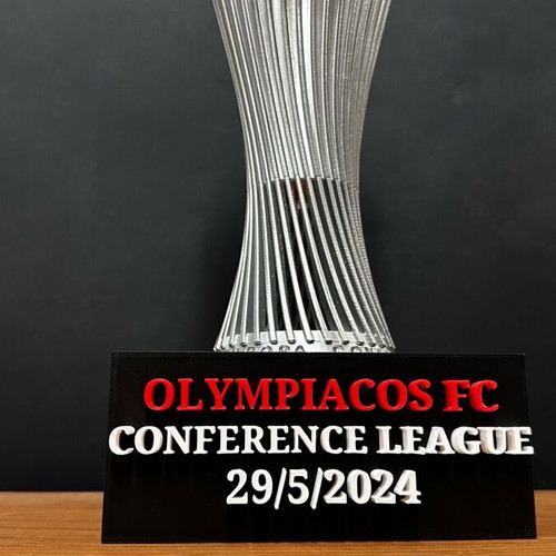 UEFA Conference League Olympiacos trophy with base new