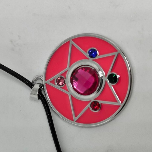 Sailor Moon Crystal Star Necklace like new, pink enamel pendant
