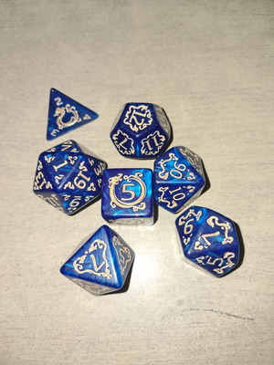 Blue Dragon D&D Dice Set with Bag