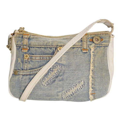 Dolce & Gabbana vintage denim shoulder bag with leopard lining used