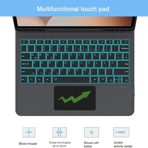 Case with Keyboard and Touchpad for Samsung Galaxy Tab S10+ S9+ S9 FE+ 12.4 inch RGB backlight like new