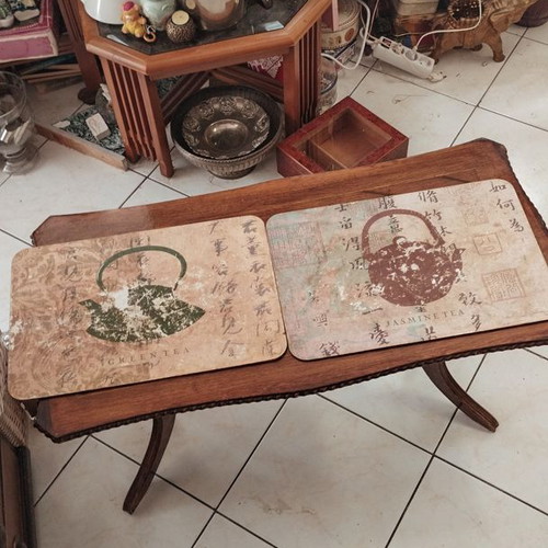 Vintage decorative placemat used, Japanese style