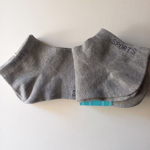 Gray low socks new, pack of 3 pairs, size 35-38