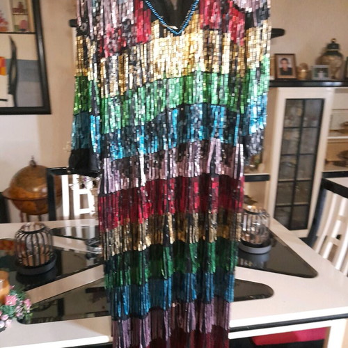 Long embroidered track dresses like new by Petros from 1980s-90s