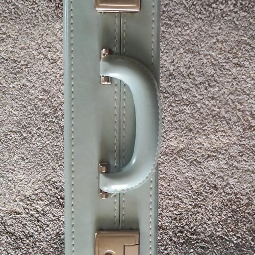 Leather suitcase blue