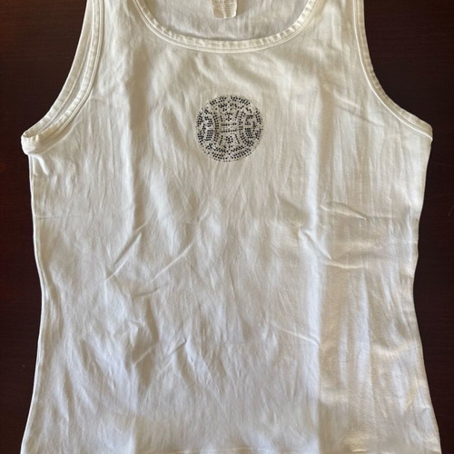 Celine XL white tank top with logo