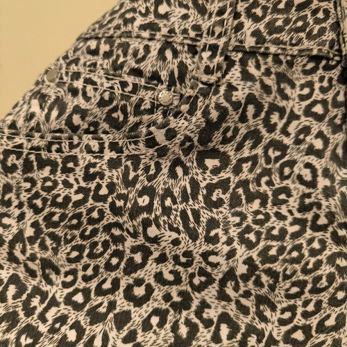 Leopard print pants like new, size S 36 8, black and white