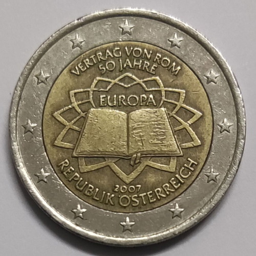 Αναμνηστικό δίευρο Αυστρίας 2007 μεταχειρισμένο, 50 χρόνια Συνθήκη της Ρώμης