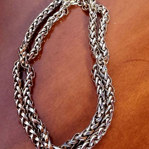 Unisex Franco Wheat Chain Necklace used, gold and silver color
