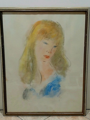 Πορτραίτο κοπέλας του Doris παστέλ και μολύβι μεταχειρισμένο