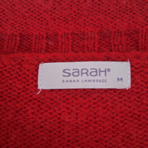 Sarah Lawrence red knitted openwork sweater, size M