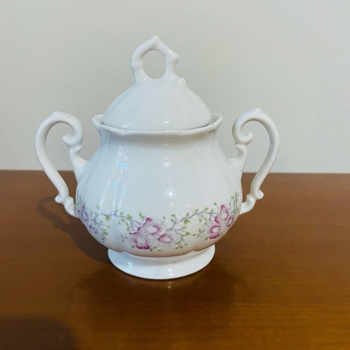 Vintage porcelain teapot, creamer and sugar bowl Bavaria style like new