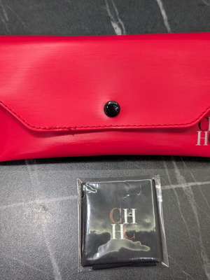 Carolina Herrera sunglasses case new red with cleaning cloth