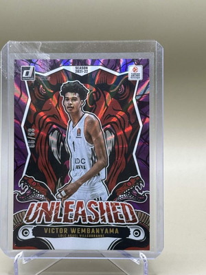 Victor Wembanyama Donruss EuroLeague Unleashed Purple Laser card like new