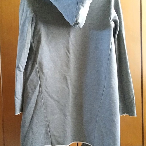 H&M gray long cardigan like new with hood