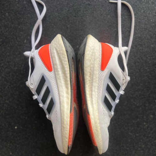 Adidas white athletic shoes used, size 38