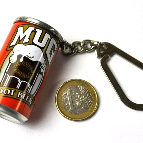 Pepsi Cola Mug Root Mini Beer Can Keychain USA 1998 like new