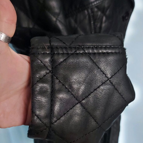 Paisley Park women's quilted leather coat used, black