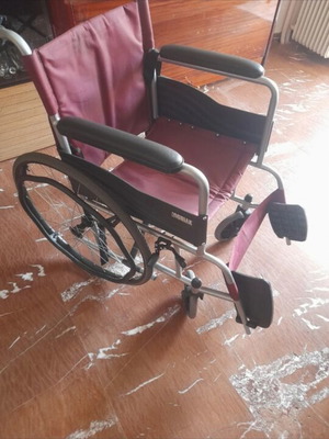 MOBIAK folding wheelchair, burgundy