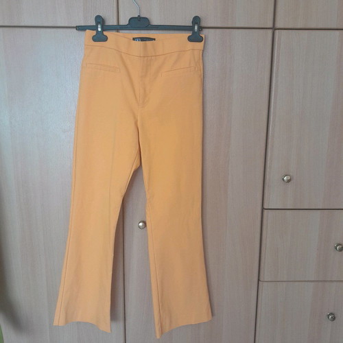 Zara orange pants used, bell-bottom, size Small