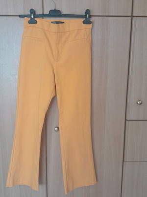 Zara orange pants used, bell-bottom, size Small