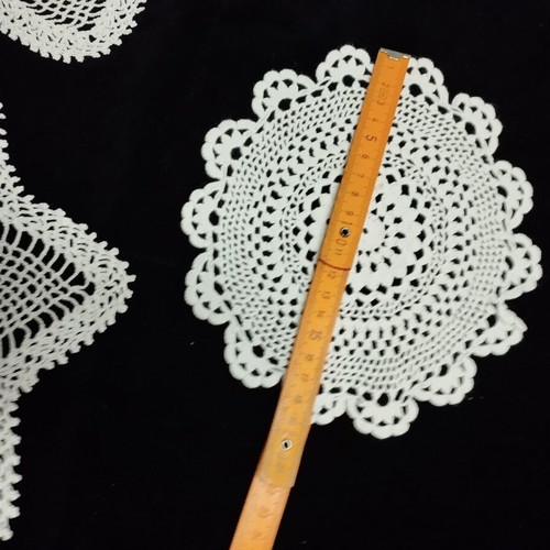 Handmade embroidered crochet doilies like new