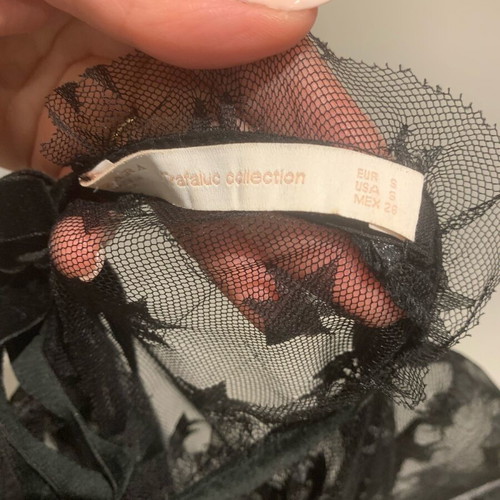 Transparent top with stars Zara like new, black, size S