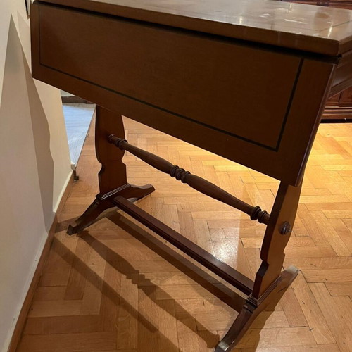 Wooden folding table console used