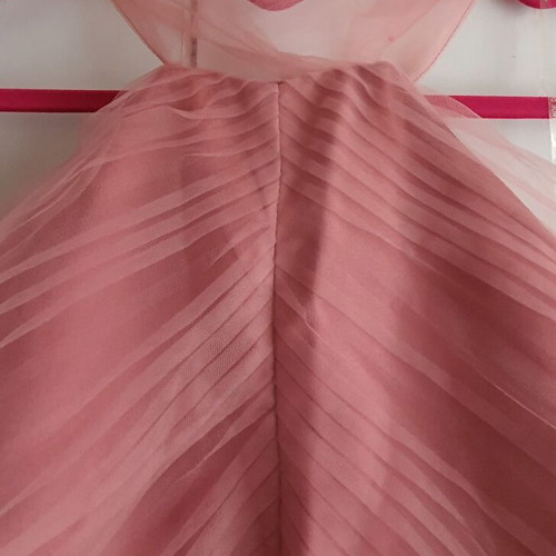 Long dress new, pink powder color, backless, size S