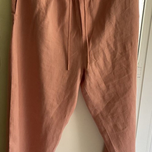 Linen pants Mango like new, pink, size L
