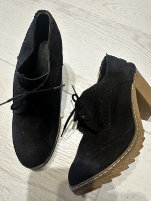 Ankle boots used with laces, size 37, blue