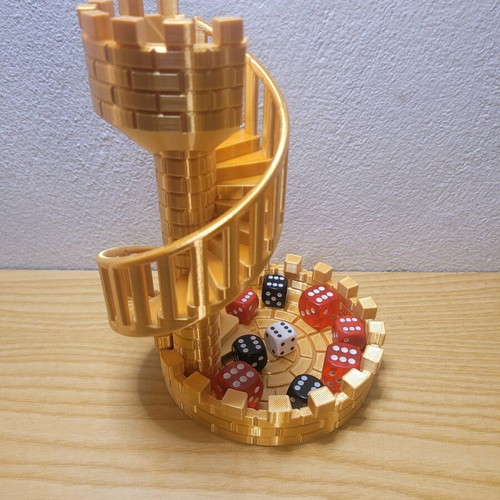 Dice Tower Castle Stairs Premium Gold new