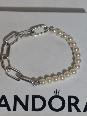 Pandora ME βραχιόλι καινούργιο με καλλιεργημένα μαργαριτάρια γλυκού νερού μέγεθος 18